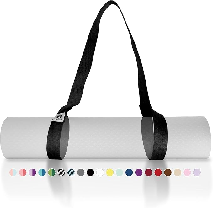 Yoga Mat Strap Adjustable Carrier for All Yoga Mats, 2 Sizes | Extra Thick Cotton Blend |16+ colors are available | Fits Most Yoga Mats | Soft Woven Texture | Comfortable Shoulder Carry