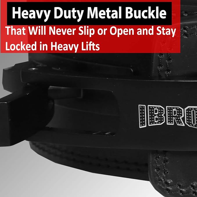 IBRO Powerlifting Lever Gym Belt – Power 8MM, 10MM or 13MM Extreme Heavy Duty Genuine Leather Belts - Squats Deadlifts Bodybuilding Weight Lifting IPF Power Lifting Strongman for Men