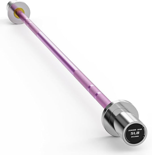 5LB Mini Barbell Bar 4ft Technique Training Barbell For Beginner Women kid | PAPABABE 5LB Mini Barbell Bar 4ft Technique Training Barbell for Beginner Women kid 2-inch Plate Barbell for Home Gym Fitness
