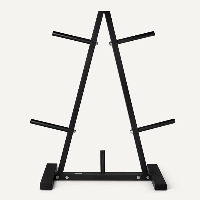 Amazon Basics Weight Plate Tree Rack, Durable Steel, Space-Saving Vertical Design for Home Gym
