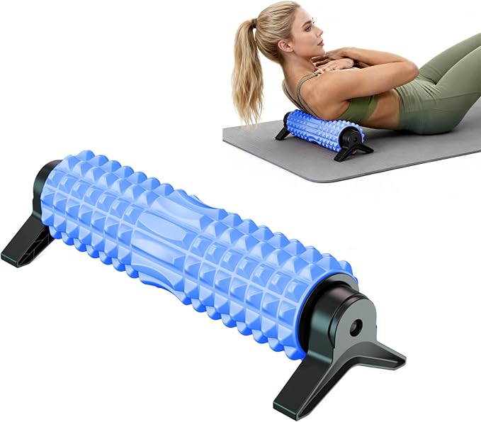 Foam Roller with Detachable Stand, 18" Deep Tissue Massage Roller | Beginner-Friendly Support Design for Muscle Recovery, Home Workout & Fitness - Blue