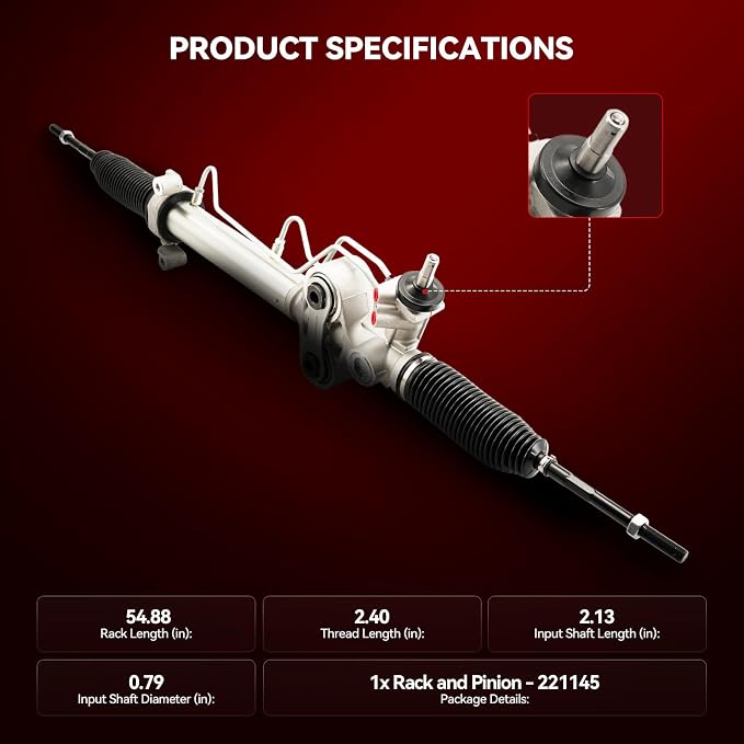 Torchbeam Power Steering Rack & Pinion Assembly Fit for 07-14 Tahoe, Suburban 1500, Yukon, Yukon XL 1500, Escalade, Escalade ESV, 07-13 Escalade EXT, Avalanche, Hydraulic Steering, OEM 22-1145