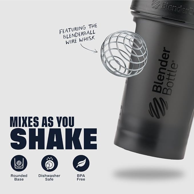 BlenderBottle Classic V2 Plastic Shaker Bottle 28 oz Black, 2-Pack