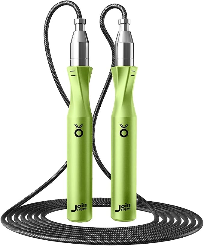 Weighted Jump Rope,Dual Bearing Smooth Rotation Speed Jump Rope, One-Button Push Adjustable Length for Men Women, Workout with Metal Handles for Fitness, Home Exercise & Slim Body