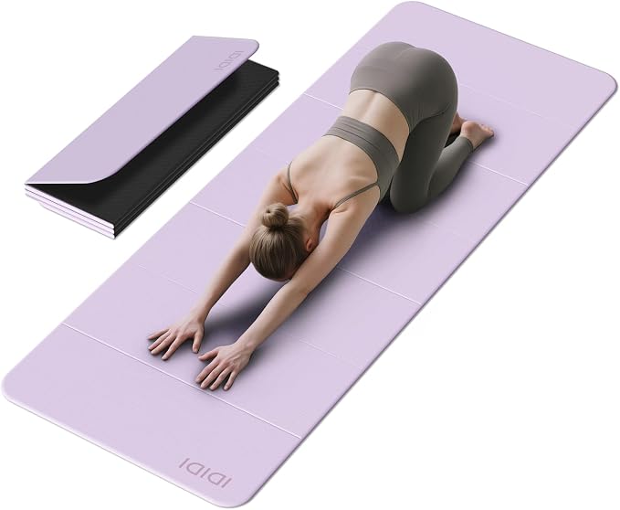 Foldable Yoga Mat Extra Large 74"×31.5" | Double-Sided Non-Slip,Extra Wide Foldable Design,8mm Extra Thick,Exercise Mat for Home, Studio and Travel Use
