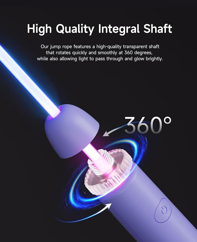 LED Jump Rope for Kids, Glow in The Dark Fun Fitness Gift | Rechargeable, 180-day battery, 9.2ft for ages 6+, colorful LED modes, birthday gift, outdoor fun