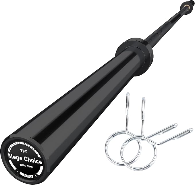 7FT/4 ft Home Gym Barbell Bar – 700LB/1500LB/500LB Capacity, Anti-Slip Knurling, Solid Steel, for Weightlifting, Strength Training