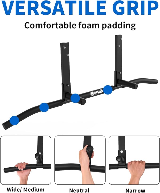 Joist Mounted Pull Up Bar, Ceiling Mount Chin Up Bar for Home Gym, Beam, Rafter, Easy installation, 42" Wide Bar