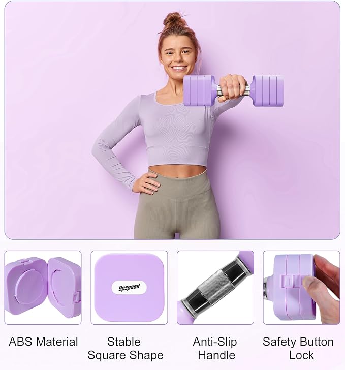 Adjustable Dumbbell Set for Women Men 7.5LB/10LB/15LB/20LB/25LB Each | Dumbbells Set of 2, Free Weight Set at Home Gym, Hand Weights with Locking/Metal Handle for Exercise Muscle Toning Rehab