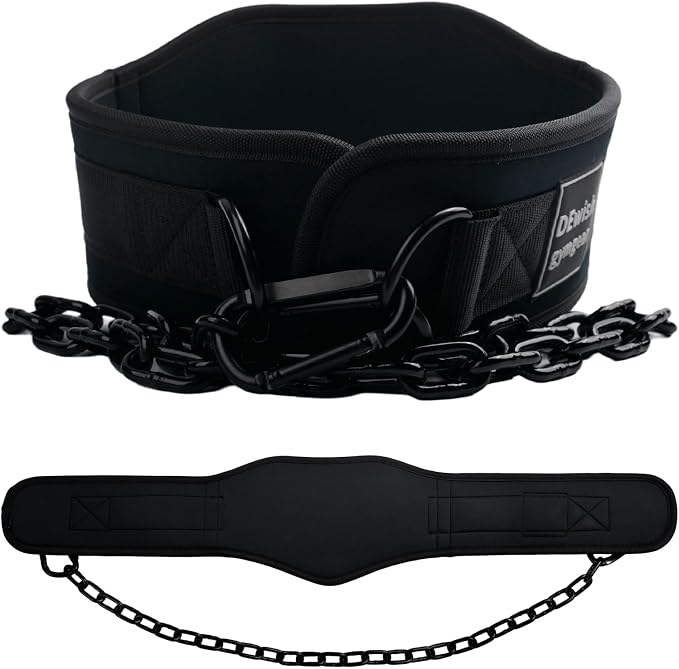 12 mm Thick Heavy Duty Dip Belt with 36 IN Steel Chain, 35" Weighted Pull Up Belt for Added Weight Training, Chin Ups, Pull Ups, Tricep Dips And More