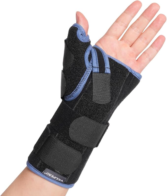 Velpeau Carpal Tunnel Wrist Brace with Thumb Stabilizer Night Support, Completely Stabilizes Wrist Thumb Joint, Pain Relief for Tendonitis, De Quervain's Tenosynovitis, Arthritis (Reg, Left Hand, S)