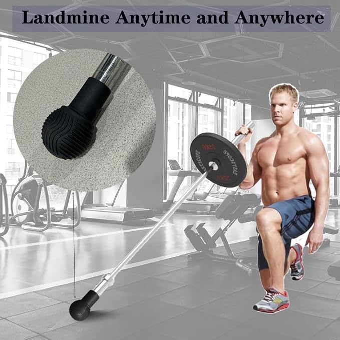 Landmine Attachment for Barbell, Turn Any Surface into a Barbell Landmine Exercise-Press, Row, Spin, Rotation, t bar Row and More, Fits 2'' Olympic Bars | Build Strength with Press, Row, Rotation and T-Bar Exercises, Heavy Duty Equipment for Home Gym a...