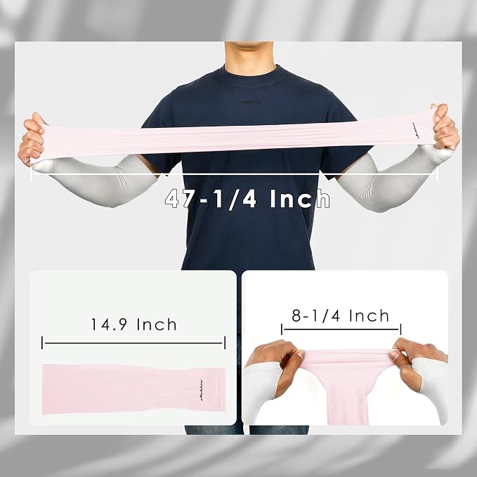 Achiou Arm Sleeves for Men Women, Sun Sleeves UV Protection Cooling Sports | Compression,Tattoo Sleeve Cover, Thumb Hole Design,Tattoo Cover Up, UPF 50+, Versatile Use for Basketball Football Volleyball