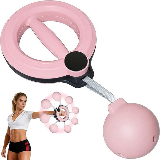 Arm Workout Equipment, 360° Shoulder Reliever Ball Swing, Upper Body Workout Equipment Rotating Cordless Battle Rope Arm Trainer for Forearm, Chest, Shoulder & Wrist Strength for Men & Women - Pink