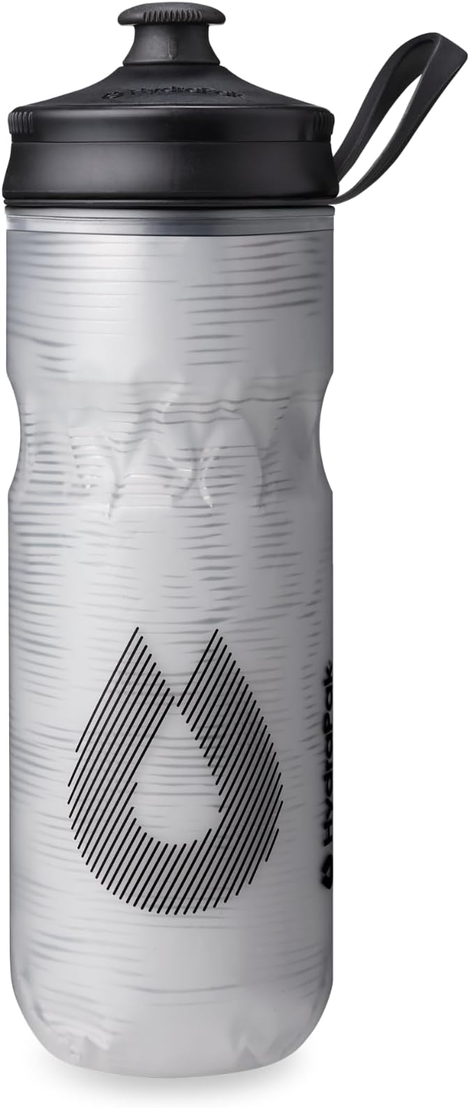 HydraPak Polar Sport Insulated Water Bottle (20oz, Pulse White) | High Flow, BPA Free, Tri-Layer Insulation, Leakproof, Dash Handle, Easy Squeeze, Self-Sealing Cap, for Sports