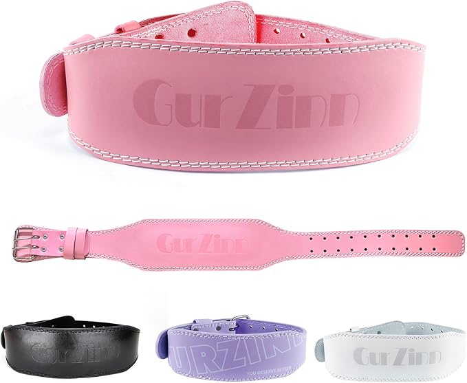 9mm Leather Fitness Weight Lifting Belt for Women&Men with 4 Inches Padded Lumbar Support for Power Lifting Workout & Squats Exercise