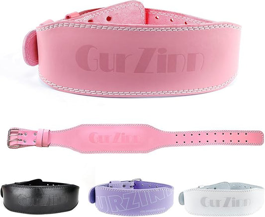9mm Leather Fitness Weight Lifting Belt for Women&Men with 4 Inches Padded Lumbar Support for Power Lifting Workout & Squats Exercise