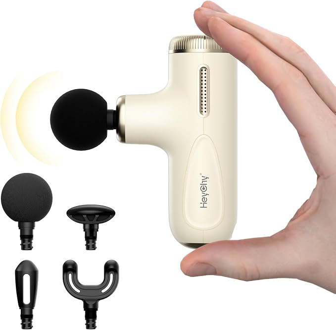 HEYCHY Super Mini Massage Gun with 4-10mm Amplitude, HSA, FSA Eligible | Travel Size,Quiet Operation, Muscle Recovery for Men Women Athletes