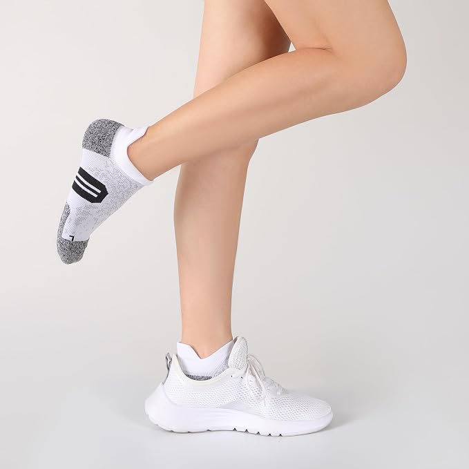 BUDERMMY Womens Ankle Compression Socks with Arch Support Athletic Low cut Running Socks for Women Workout Cushion 5 Pairs
