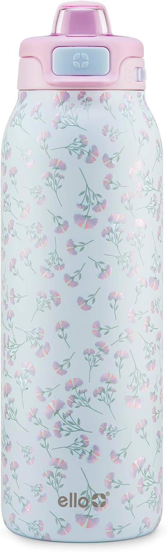Ello Pop & Fill Insulated Stainless Steel Water Bottle with Quick Fill Lid, Leakproof Locking, Sip or Chug Spout, BPA-Free, Double Wall Vacuum Insulated for Sports, Travel & School- 22oz / 32oz / 40oz