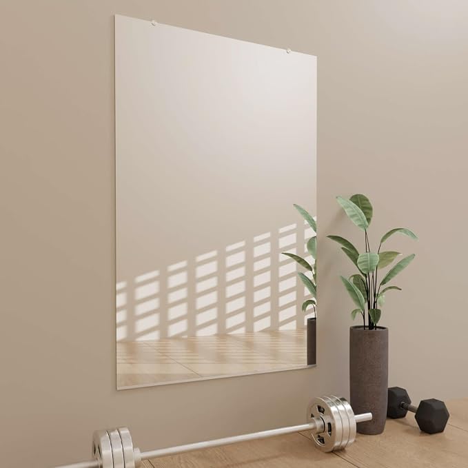 Fab Glass and Mirror Large Gym Mirror for Home Gym 48x72 - Full Length Ultra-Clear Annealed Glass Wall Mount - DIY Workout Display with Safety Backing - 1/4 Inch Low-Iron