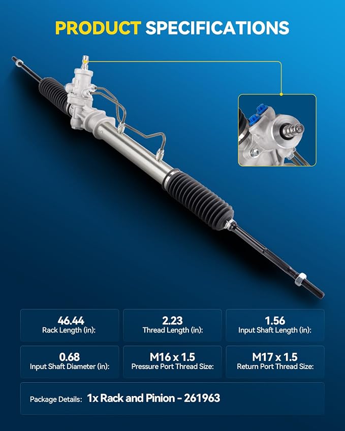 PHILTOP Power Steering Rack and Pinion for 93-02 Prizm, 93-02 Corolla | No.4550319215, 4425002020, 4425002010, 4550329365, 4504609030, 94852814, 94857859, 261963