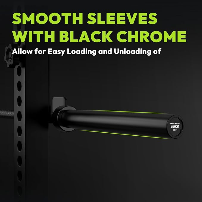 HANDBODE 7 FT Olympic Barbell 45 LB, 2-Inch Weight Bar, 1000 LB | Needle Bearings, Knurled Grip, Hard Chrome Coating, Powerlifting, Bench Press, Deadlift, Squat, Hip Thrusts And Cleans