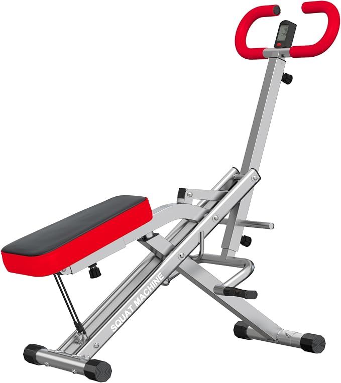 SogesPower Squat Machine for Home Gym, with Adjustable Resistance | Squat Rowing Machine with Optional Full Motion, Squat Assist Trainer for Glutes & Legs Workout, Space-saving,330lbs