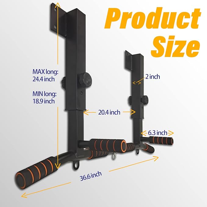 Wall Mounted Pull Up Bar Multifunctional Chin Up bar for Home Gym | Heavy Duty Multifunctional,Power Tower Set,Training Equipment Fitness Dip Stand,Supports to 440 Lbs