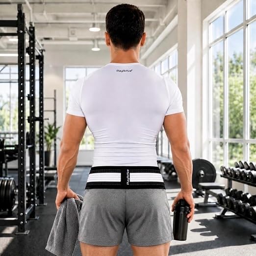 PlayActive Sacroiliac SI Joint Hip Belt - Lower Back Support Brace for Men and Women - Pelvic Support Belt - Trochanter Belt - Sciatica Pelvis Lumbar Hip Pain Relief (Regular)