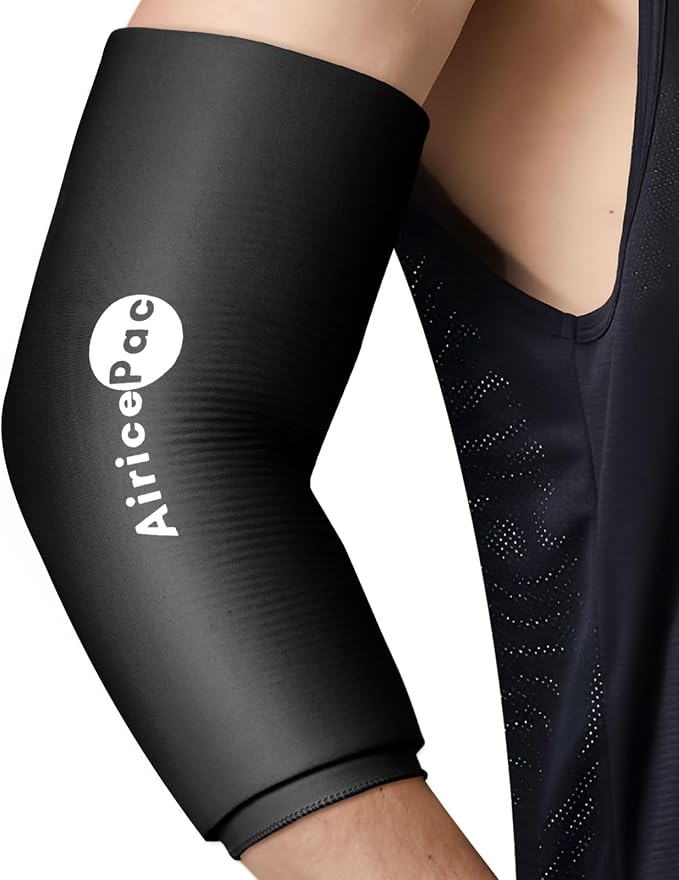 AiricePac Elbow Ice Pack Wrap, Tennis Golfers Sleeve For Arm and Calf Injuries Reusable, Cold Compression for Pain Relief