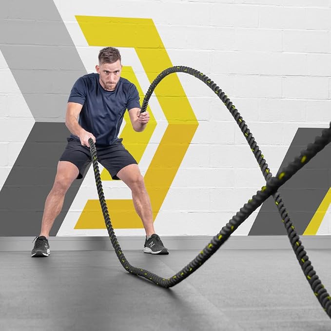 METIS Battle Ropes – Durable Fitness Ropes for Strength Training, 30ft/40ft/50ft Options – Ideal for Home Workouts & Gyms with Anti-Fray Handles