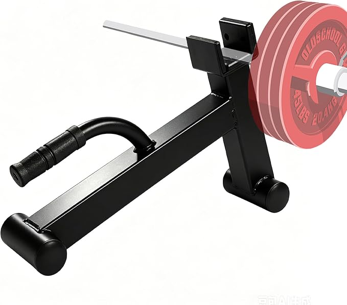 Deadlift Jack Barbell Stand, 600 LB Capacity | Heavy Duty Carbon Steel, Non-Slip Handle, Barbell Plate Loading Unloading Tool For Deadlift, Squat, Weightlifting & Home Gym