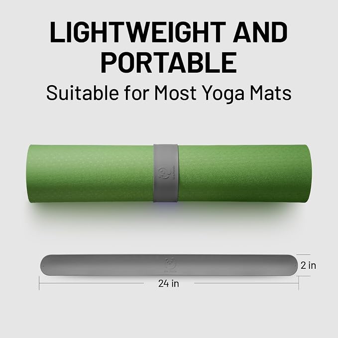 Yoga Mat Strap Slap Band, One Snap Keeps Mats Tightly Rolled, Heavy-Duty Clasp Fits Most Size Mats(24" L X 2" W)