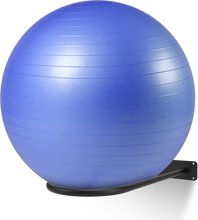Medicine Ball Rack - Wall Mount Stability Ball Storage Rack(1 Black)
