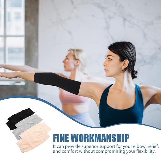 Scar Covering Elbow Brace | 3 Pairs Breathable Elbow Protector Covers Compression Sleeves Arm Brace Sleeve Protective Support Elasticity Men and Women