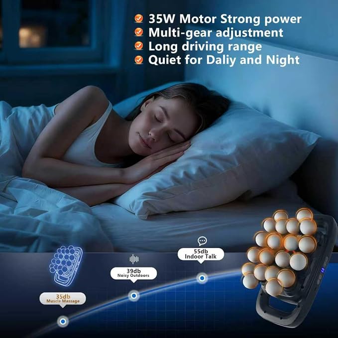20 Head Portable Massage Gun,3 Modes,30 Levels,Deep Tissue | 20 balls massage deep tissue,30 speed levels,58kg force,25mm depth,USB-C,1800mAh,handhold massager