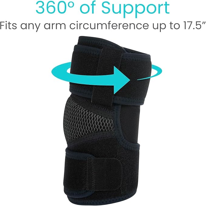 Vive Elbow Brace - Tennis Compression Sleeve - Wrap for Golfers, Bursitis | Left or Right Arm - Tendonitis Support Strap for Golf, Men and Women - Epicondylitis and Sports Recovery