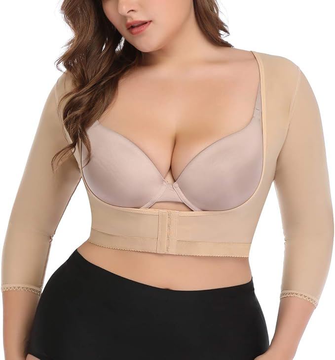 woahee Women's Arm Shaper Plus Size Arm Faja Compression Sleeve Garment Post Surgical Arm Shapewear