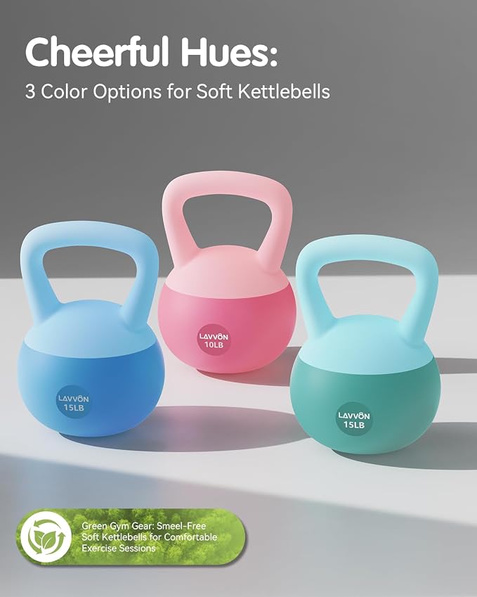 Soft Kettlebell - Cushioned Impact-Resistant Base and Anti-Slip | Kettle bell Anti-Slip Grip Weight for Home Workouts, Safe Strength Training Kettlebells Sets for Women& Men - Non-Slip Gloves