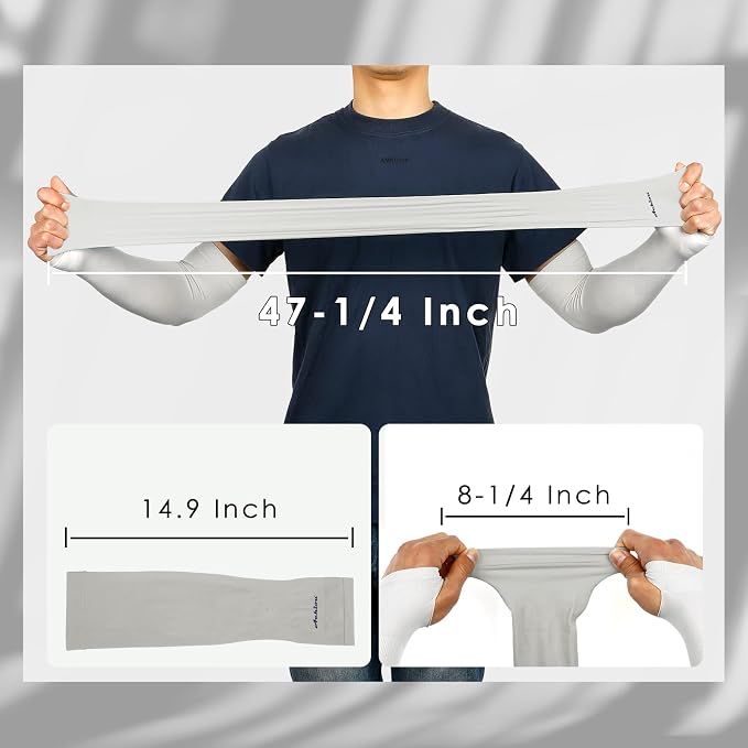 Achiou Arm Sleeves for Men Women, Sun Sleeves UV Protection Cooling Sports | Compression,Tattoo Sleeve Cover, Thumb Hole Design,Tattoo Cover Up, UPF 50+, Versatile Use for Basketball Football Volleyball