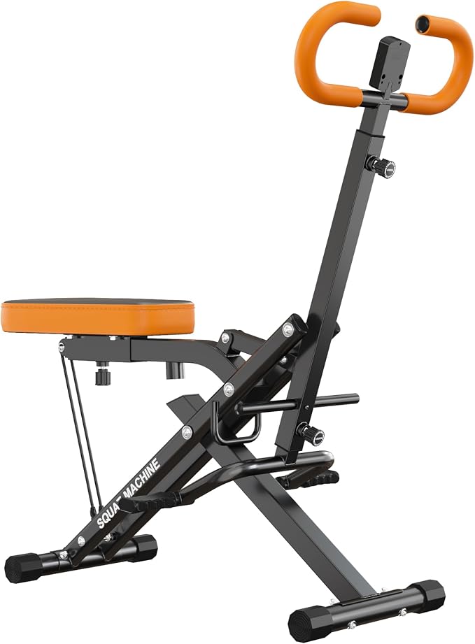 SogesPower Squat Machine for Home Gym, with Adjustable Resistance | Squat Rowing Machine with Optional Full Motion, Squat Assist Trainer for Glutes & Legs Workout, Space-saving,330lbs