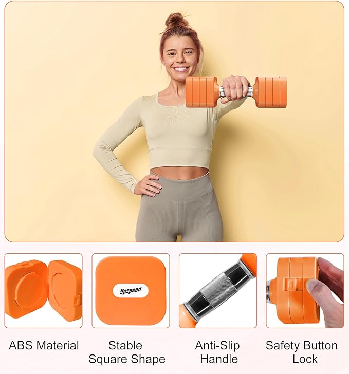 Adjustable Dumbbell Set for Women Men 7.5LB/10LB/15LB/20LB/25LB Each | Dumbbells Set of 2, Free Weight Set at Home Gym, Hand Weights with Locking/Metal Handle for Exercise Muscle Toning Rehab