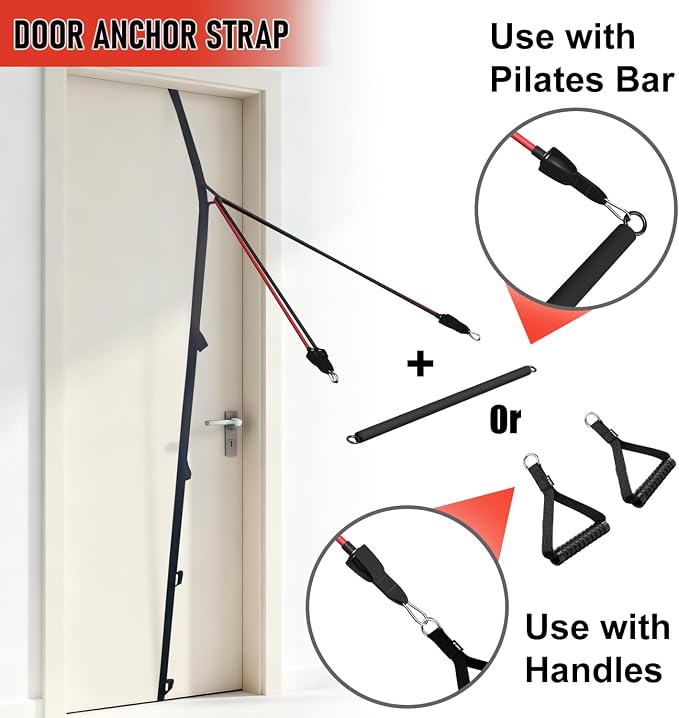 VEICK 10-150LBS Resistance Bands with Handles, Ankle Straps, Door Anchor | Accredited Lab Certified, 100% Natural Latex, Versatile for Yoga, Pilates, Strength, Home Gym