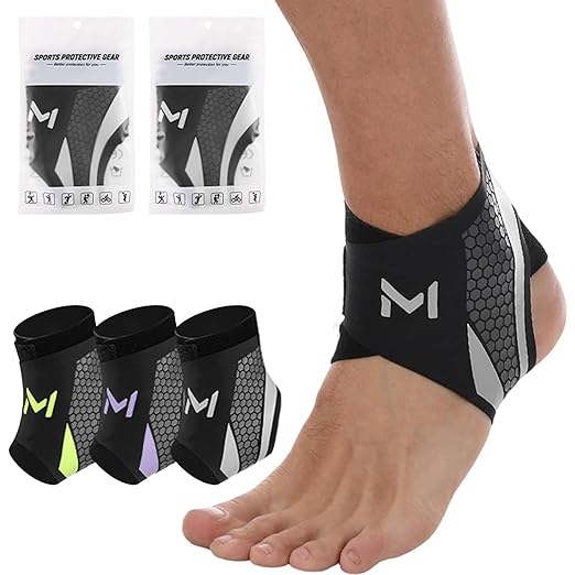 2-Pack Adjustable Ankle Brace, Lace Up Ankle Stabilizer with Support Straps, Compression Sleeve for Plantar Fasciitis, Tendonitis, Sprain Support, Suitable for Men & Women (Gray)