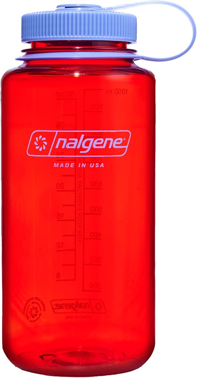 Nalgene 32 oz Wide Mouth Water Bottle, Marmalade Orange | BPA-Free, Durable & Lightweight, Leak Proof, Dishwasher Safe, Large Reusable Plastic Bottle for Hiking, Gym, Work & Travel