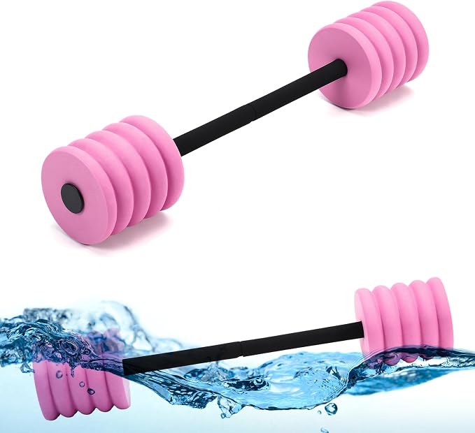 Soulchen Long Aquatic Exercise Dumbbells Pool Exercise Foam Water Weights Dumbbell Aquatic Pool Barbells with High Density EVA Foam for Swim Water Aerobics Workouts Loss