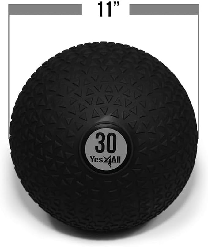 Yes4All Slam Balls, 10-40lb Weighted Ball Weight, Durable PVC Sand Filled Workout Dynamic Slam Ball for Strength Training, Triangle, Black, 30lbs