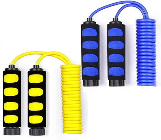 Jump Rope, Jump Ropes for Kids, 2 Pack Kids Jump Rope Lightweight &Adjustable &Durable jumping rope for Fitness-Speed Jump Rope for Women Men Youth, Foam Grips Handles for, Workout