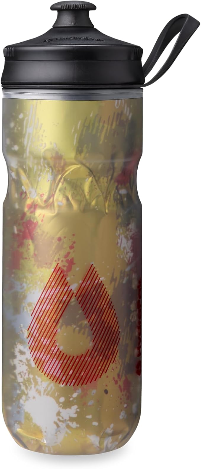 HydraPak Polar Sport Insulated Water Bottle (20oz, Splash Gold) | High Flow, BPA Free, Tri-Layer Insulation, Leakproof, Dash Handle, Easy Squeeze, Self-Sealing Cap, for Sports